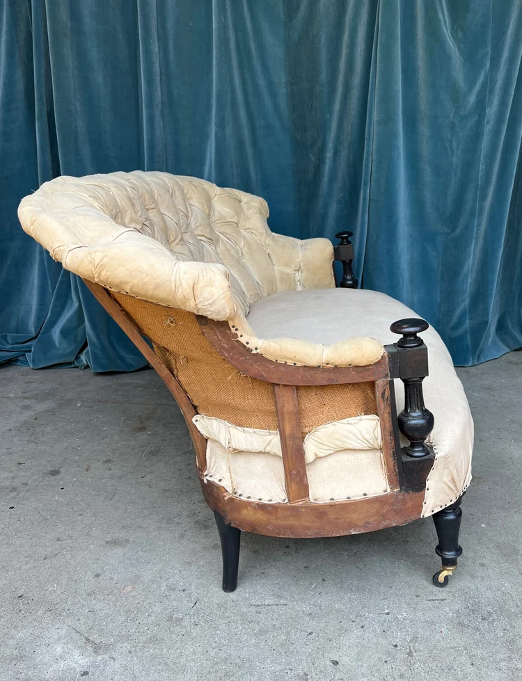 French Napoleon III Settee with Ebonized Arms (SFA0323-04) — 145
